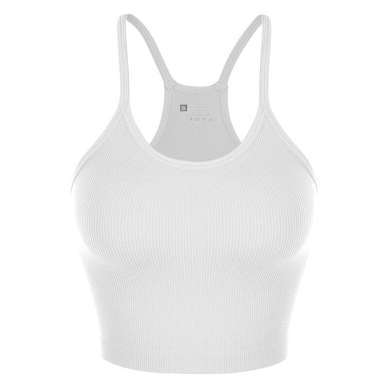 

Бесшовный камзол, женский жилет для йоги, спортивный укороченный топ в рубчик, вязаный топ для бега, женский модный жилет S белый