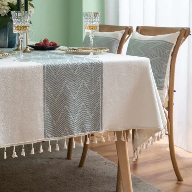 Nordic Fresh Fabric Tablecloth Simple Modern High-end Light Luxury Rectangular Dining Table Cloth Coffee Table Cloth And