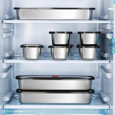201 Stainless Steel Bacon Tray With Lid, Suitable For Fruits, Vegetables, And Meats, Kitchen Cleaning, And Refrigerator Storage