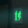 Dark Bathroom Luminous Home Decor Wall Sticker Washroom Door Sign Indicator Label Toilet Sticker