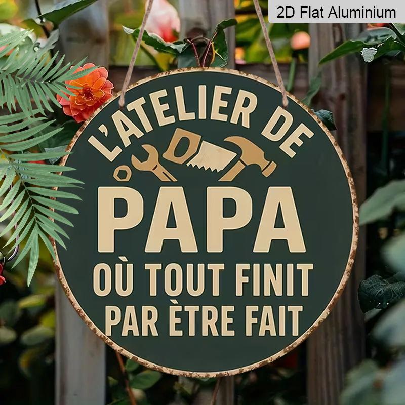 

2D Flat Aluminum Sign French-Style Tool Motif Decorative Sign 7.87 Inches X 7.87 Inches Perfect for Decorating Homes, Garages, Porches, and Living 1pc