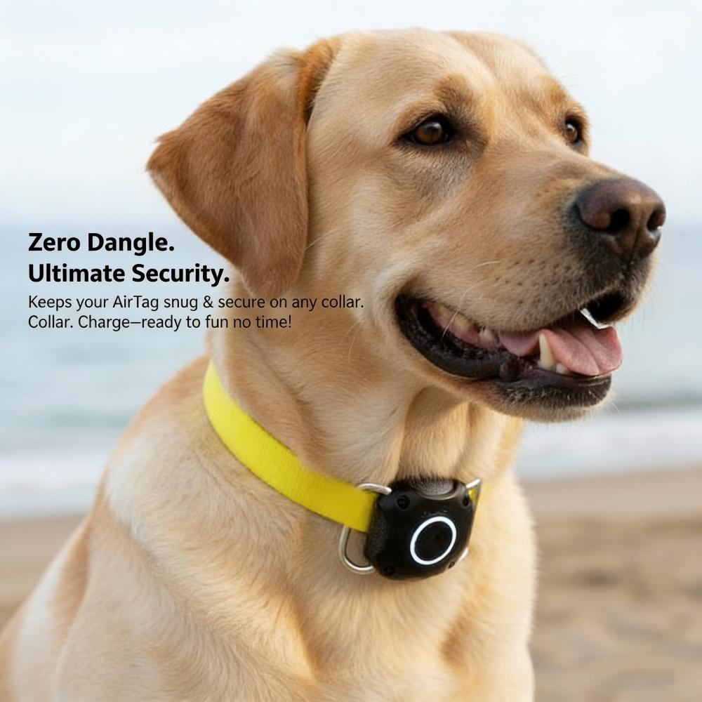 Pet Anti Lost Tracker Pets AirTag Case IPX7 Waterproof Stainless Steel & Plastic Dogs Collar Holder for Dog Cat Locator Tracker