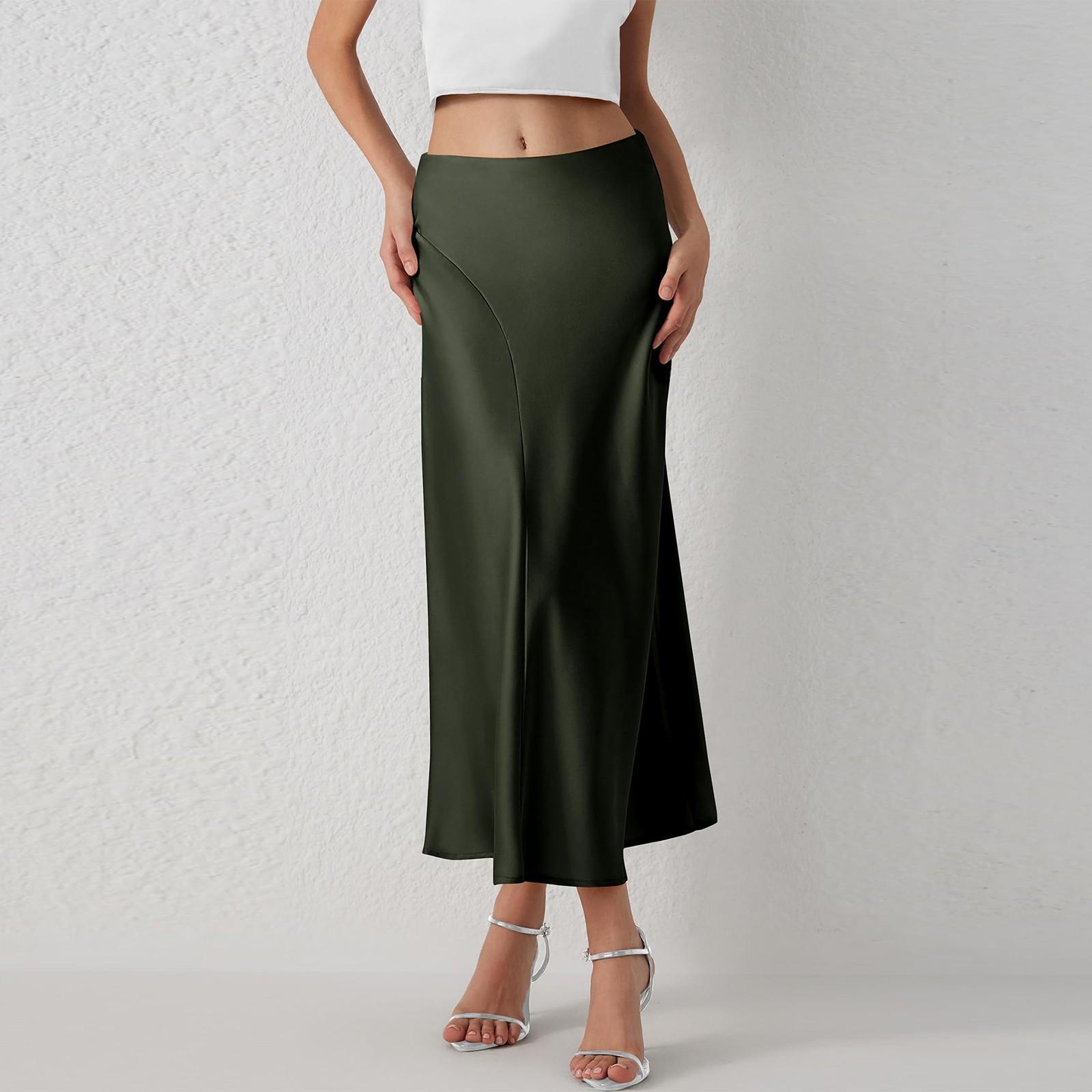 

Женская модная однотонная юбка средней длины M