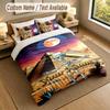 3Pcs Bedding Set Custom Name Text, 1 Sheet 2 Pillowcases Home Bed DecorThe Mummy