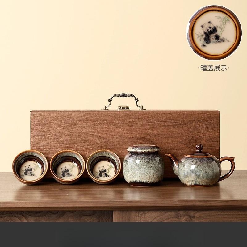 Tea making tea set Chengdu surrounding souvenirs foreigners practical gifts business activities high-end small gifts