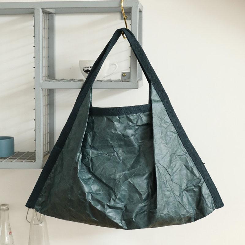 Hylhexyr Maskenförmige Umhängetasche Plissierte DuPt-Papier-Handtasche Lässige Tragetasche Unifarbene Einkaufstaschen Für Damen