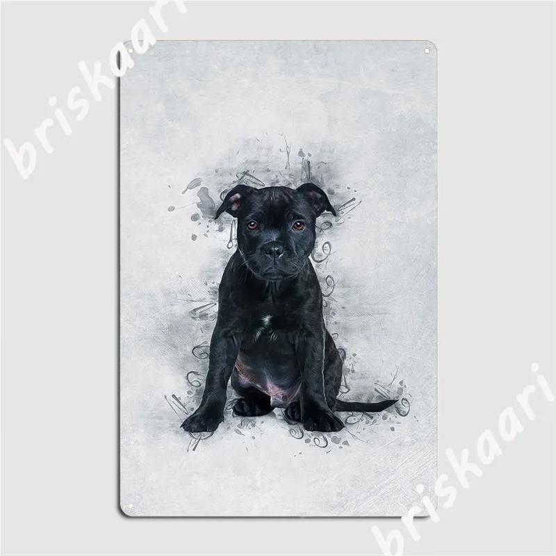Staffordshire Bull Terrier Metal Sign Create Wall Mural Plaques Home Tin Sign Poster 20x30cm