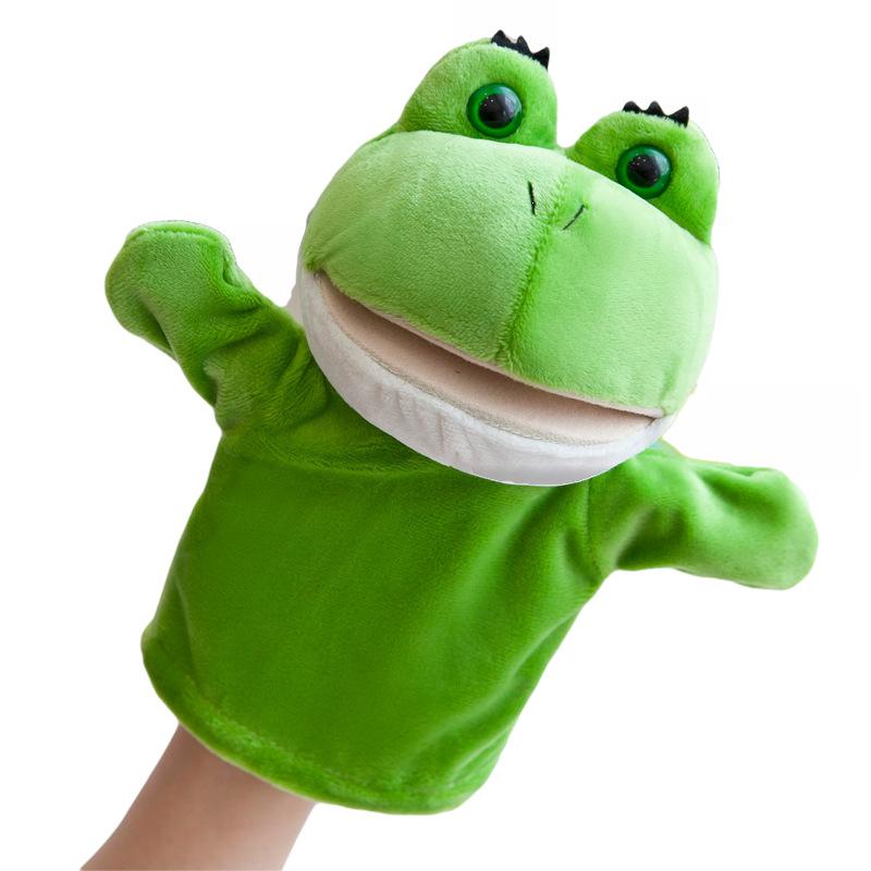 Original 25Cm Hand Puppet Soft Plush Toys Cute Elephant Lion Monkey Animal Stuffed Puppet Pretend Story Dolls Gift For Children