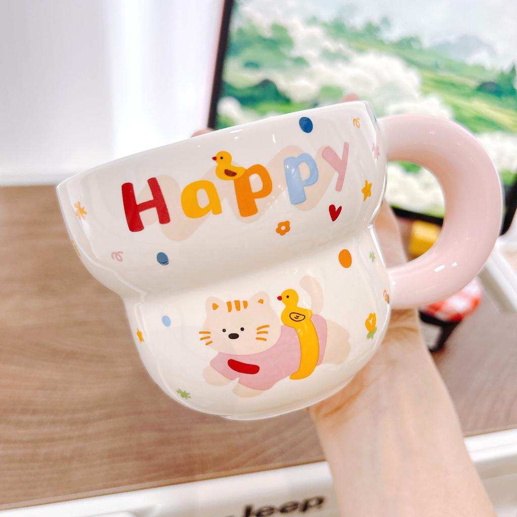 Cute Cartoon Milk Cup Couple Home Breakfast Coffee Cup Breakfast Mug Mug Ceramic Cup Souvenir