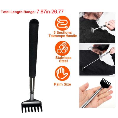 Portable Extended Back Scraper, Stainless Steel Telescopic Back Scraper