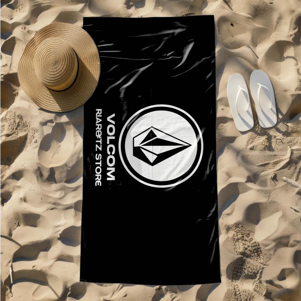 1 Stück Volcom Logo Design Branding 2D Bedrucktes Mikrofaser Strandtuch, schnelltrocknend super saugfähig. Großartig für Strand, Pool