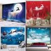 Christmas Elk Home Decor Tapestry Backdrop Psychedelic Scene Bohemian Room Wall Hanging Tapestry