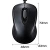 Sanwa Supply Cable Retractable Optical 3 Mouse, Ultra-Compact, Buttons, Black, MA-MA6BK