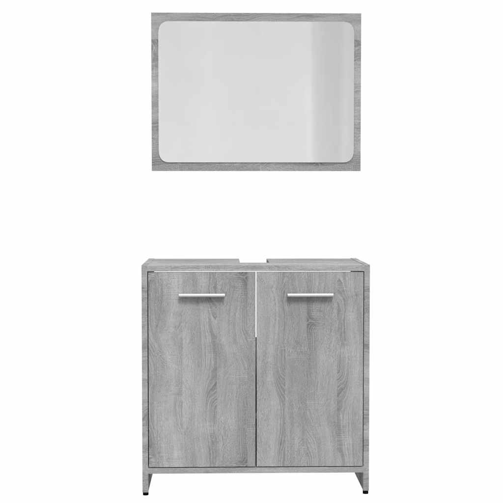 Vidaxl Set di Mobili da Bagno, Rovere Sonoma Grigio