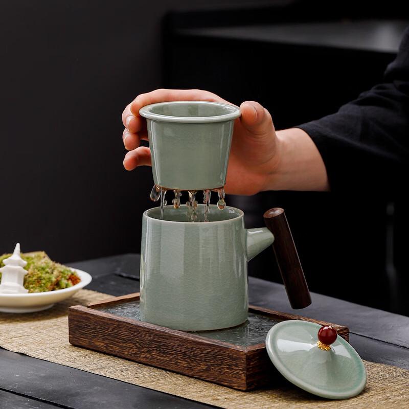 OLOEY Ge Kiln Ceramic Mug & Tea Caddy Gift Set