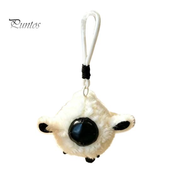 Bag Decoration Pendant Plush Animal Keychain, Soft Stuffed with Braided Cord, Round Cute Keyring Bunny Sheep Charm for Backpack, Decorative Mini Doll