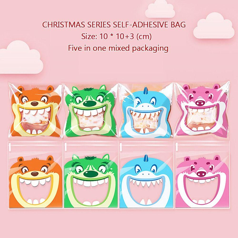 7*7+3cm Self Adhesive Bag 10*10cm+3cm Christmas Birthday Bags  Party Supplies