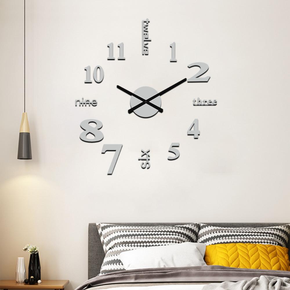 New Frameless Wall Clock Wall Mechanism Wall Decoration Digital Wall Clock DIY Home Silent Clock Living Room Office