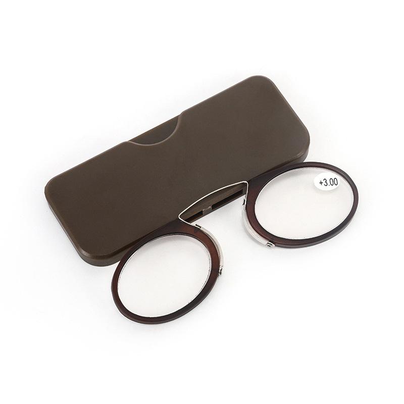 Stick On Phone Mini Clip Nose Bridge Reading Glasses +1.0 To + 3.0 Portable Presbyopic Glasses With Case Diopter Eyewear
