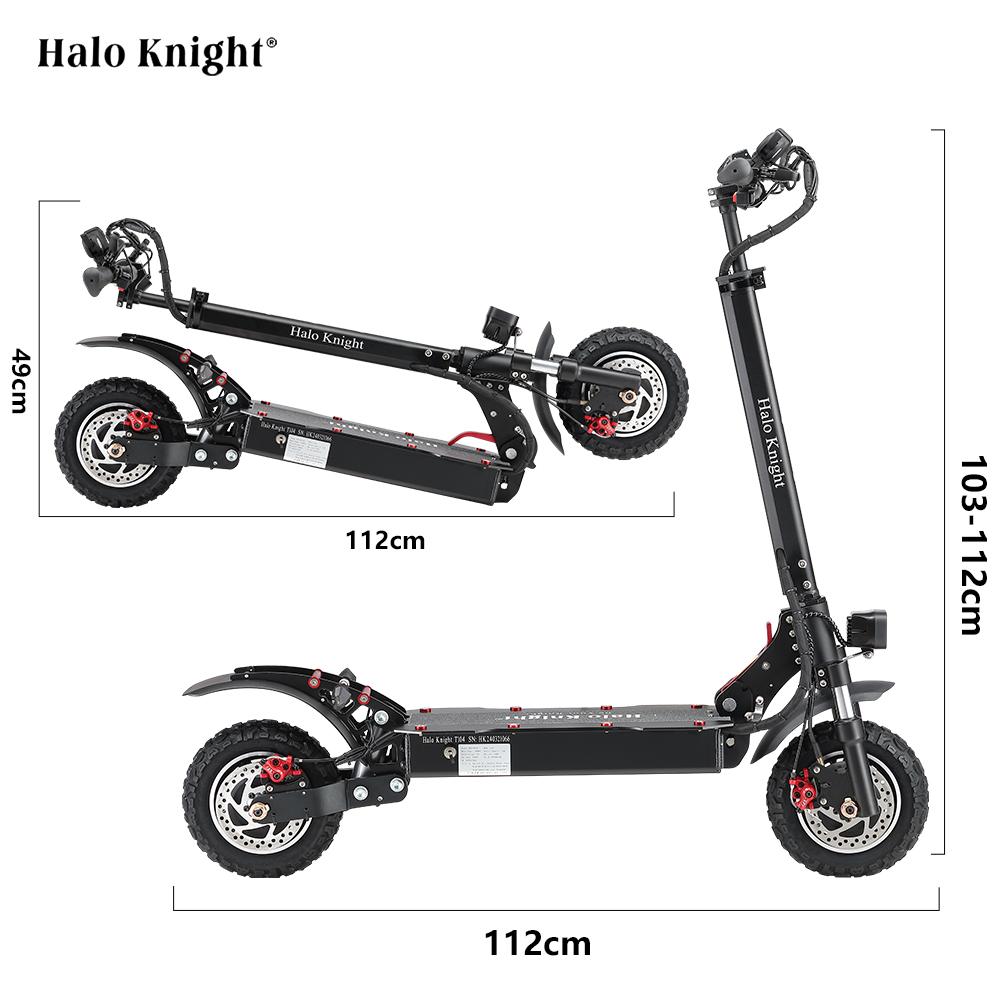 HALO KNIGHT T104 Monopattino Elettrico, Pneumatici da Strada da 10 pollici, Potenza Massima di 1000W, monopattino per guida urbana