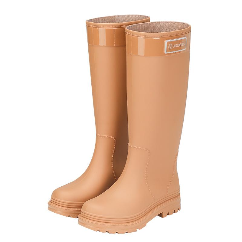 Japan and Korea adult fashion tall rain shoes women's water boots velvet waterproof and non-slip outer wear snow boots