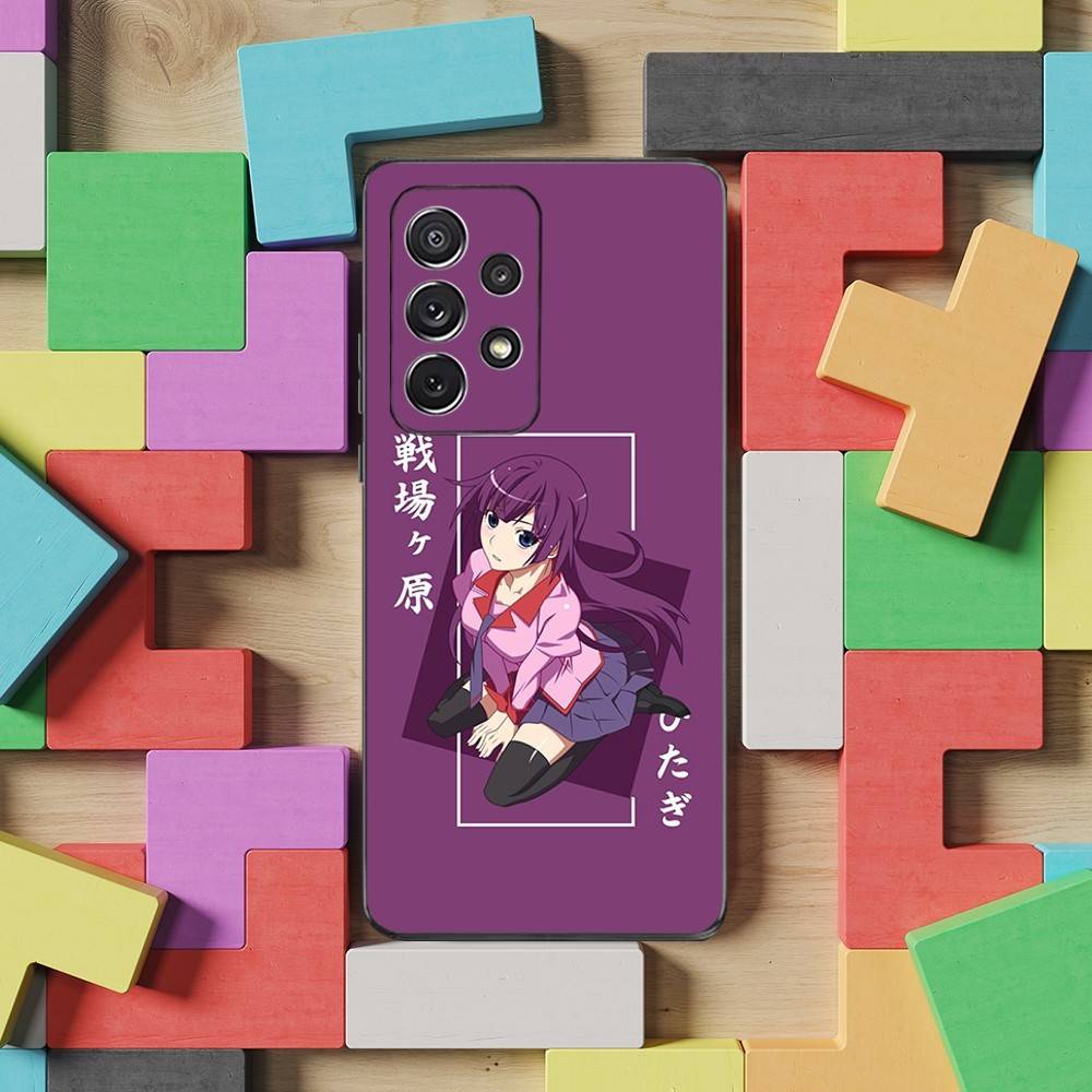 Comics M-Monogatari Series Phone Case For Samsung S25,S24,S23,S22,S21,S20,S10,Ultra,Plus,Lite,FE,Soft Silicone Black Cover