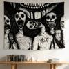 Gothic Elegant Skull Abstract Tapestry Black White Wall Hanging for Home  Dorm Decor Creepy Horror Style Gift