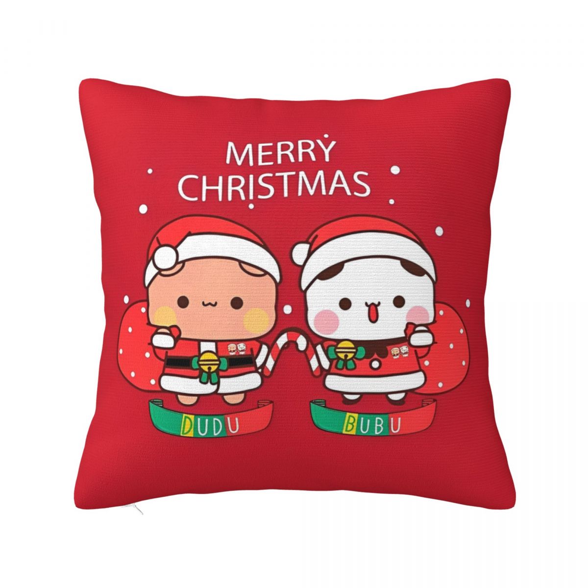 

Bubu Dudu Xmas Holiday Square Pillow Covers Home Adorable Christmas Cushion Cover Funny Decor Pillow Cover 45*45 12x12Inch