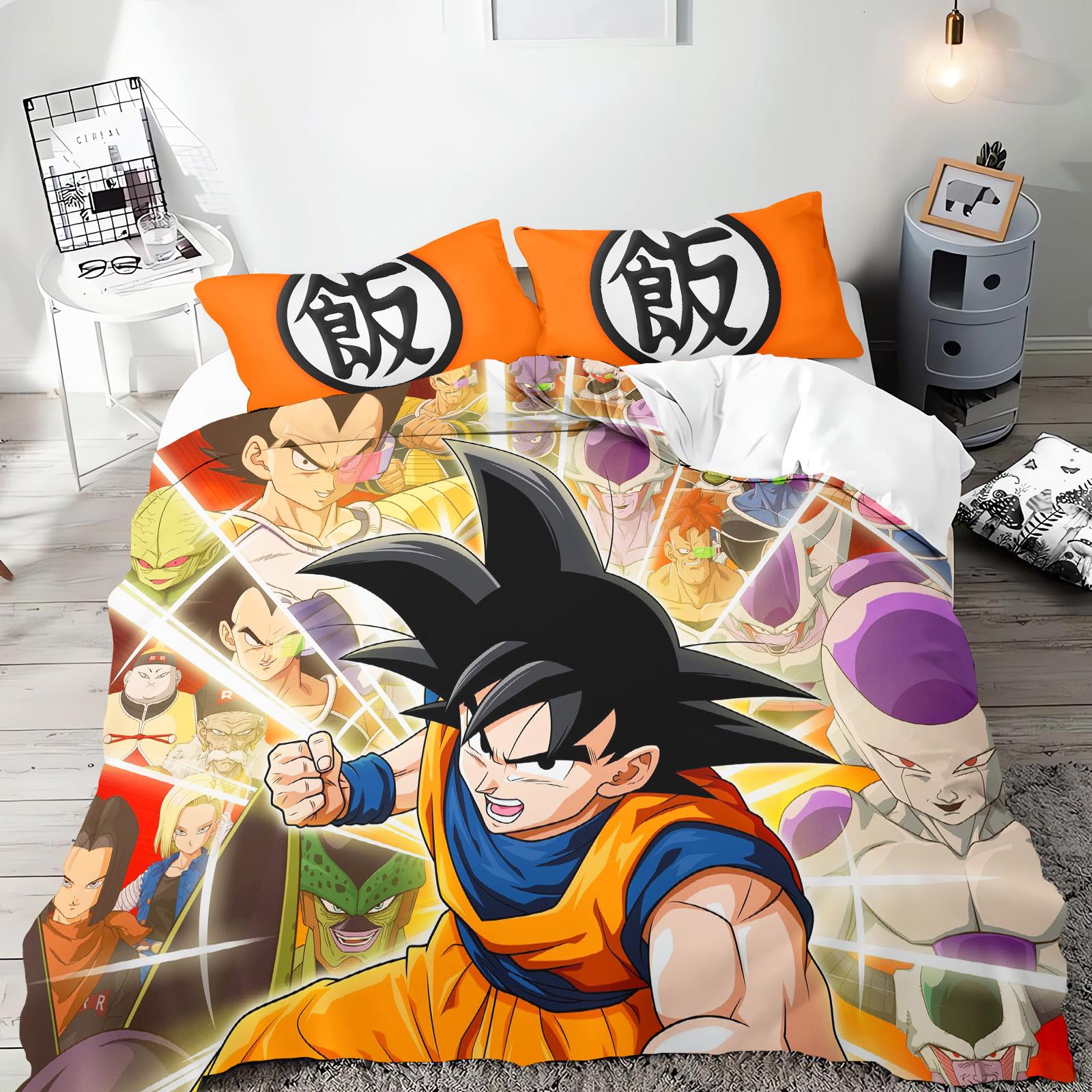 

Набір підодіяльника Dragon Ball Аніме Комфортний Друкований Мультяшний Полуторний Розмір Постільна Білизна Різдвяні Подарунки 3 предмети 180X210cm