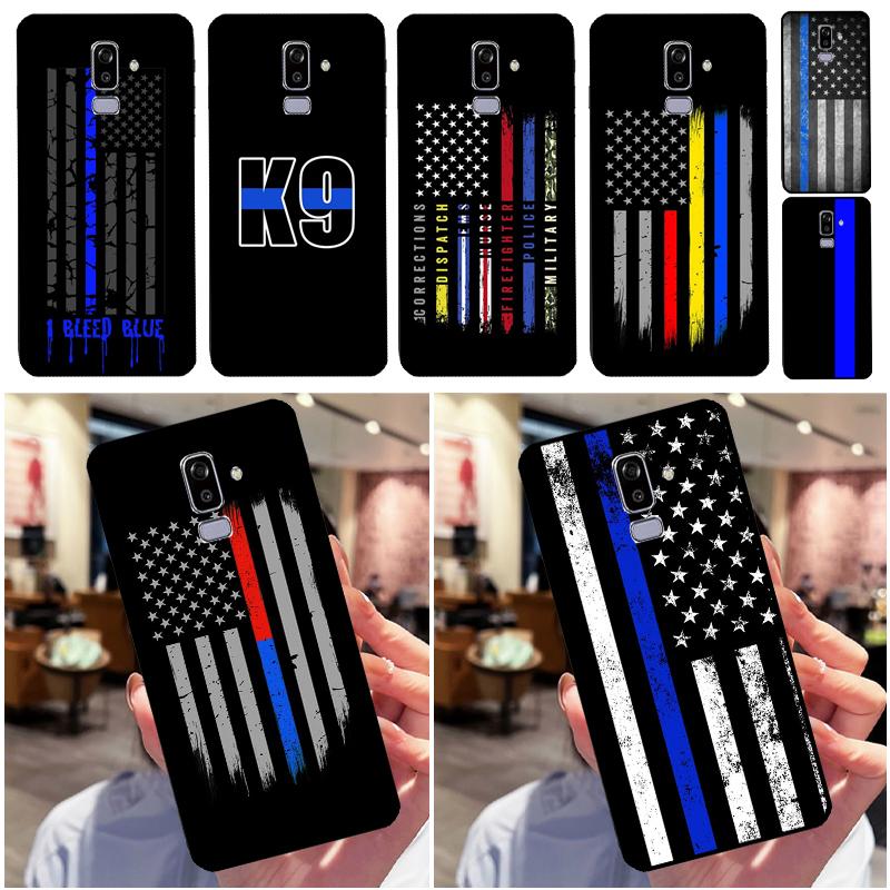 Police Thin Blue Line Flag For Samsung Galaxy M16 M06 M33 M13 M35 M53 M11 M21 M31 M55 M15 M14 M34 M54 M12 M32 M52 Case