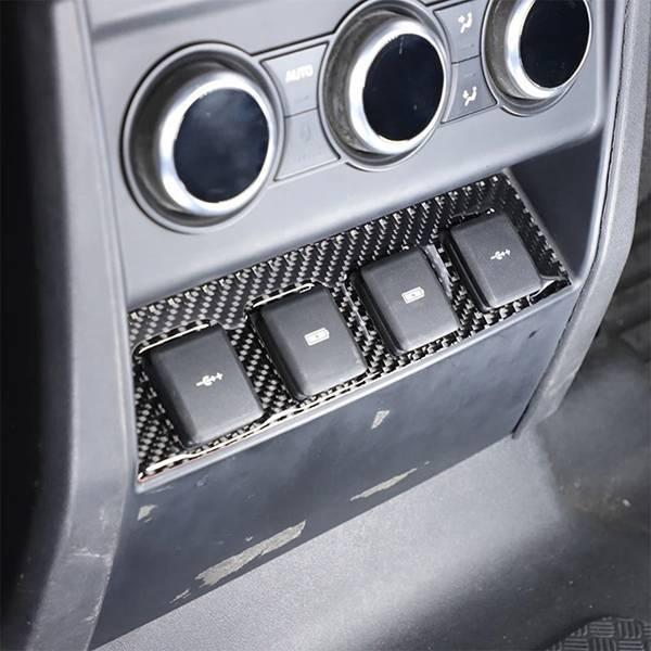 Carbon Fiber Rear Seat Charging Port Frame Sticker for 2020-2024 Land Rover Defender 110/130