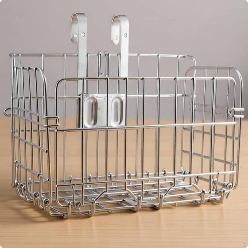 Front Bike Basket Reinforced Hook Design Black Normal