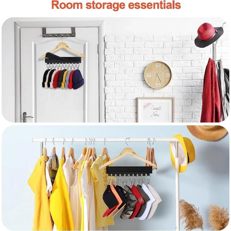 Folding Hat Rack Fabric Hat Towel Rack Stainless Steel Clip Multifunctional Hanger Wardrobe Clothes Finishing