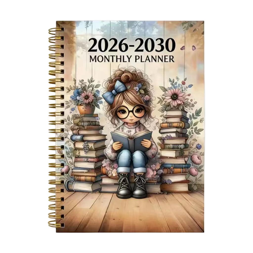2026-2030 Maandelijkse Planner Spiraalgebonden A5 Formaat Maandelijks Schema Organizer Notitieboek met Duurzame Kaft en Ruim Schrijfoppervlak voor Lange Termijn Planning