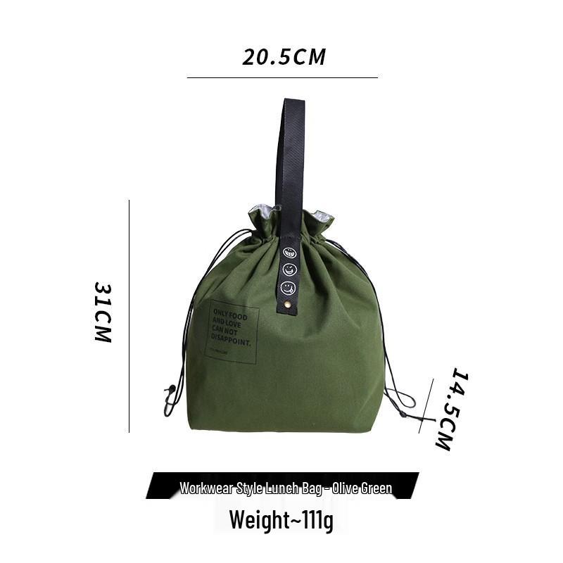Nordische minimalistische isolierte Canvas-Bento-Tasche mit Kordelzug