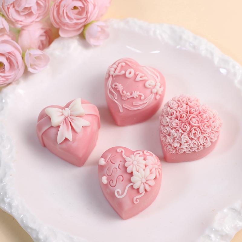 3D Love Rose Silicone Soap Mold Handmade Candle Aromatherapy Mold Chocolate Cake Decoration Baking Tool Birthday Anniversary Diy