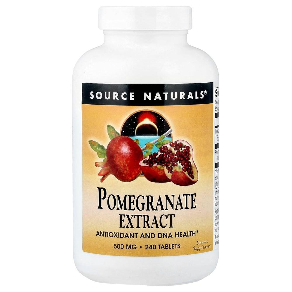 Source Naturals Pomegranate Extract 500mg 240 Tablets 1 pcs Ingredients: may be subject to change at the | 240 Tablets 1 pcs