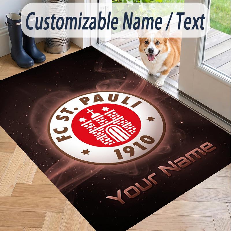 Custom Text Printed Rug FC St. Pauli Non Slip Floor Carpet For Home Room Decor
