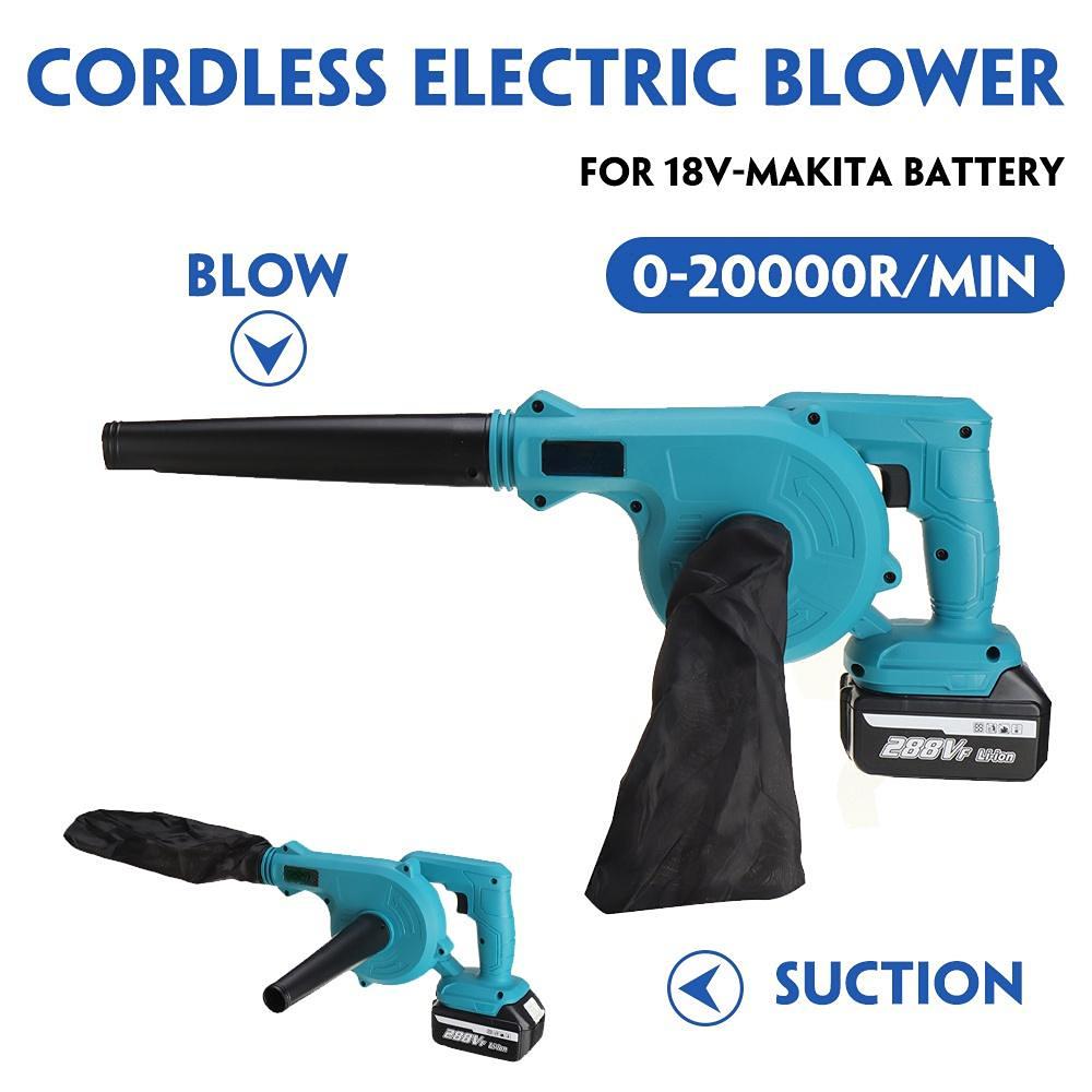 1500W 2 In 1 Blowing Suction Leaf Blower Cordless Electric Air Blower PC Dust Cleaner Collector For Makita 18V Battery