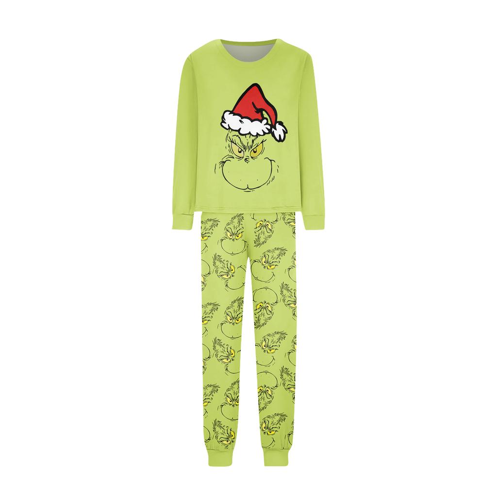Print Cute Family Set Pajamas, Home Clothes, Family Set Long Sleeve Top Pants Set