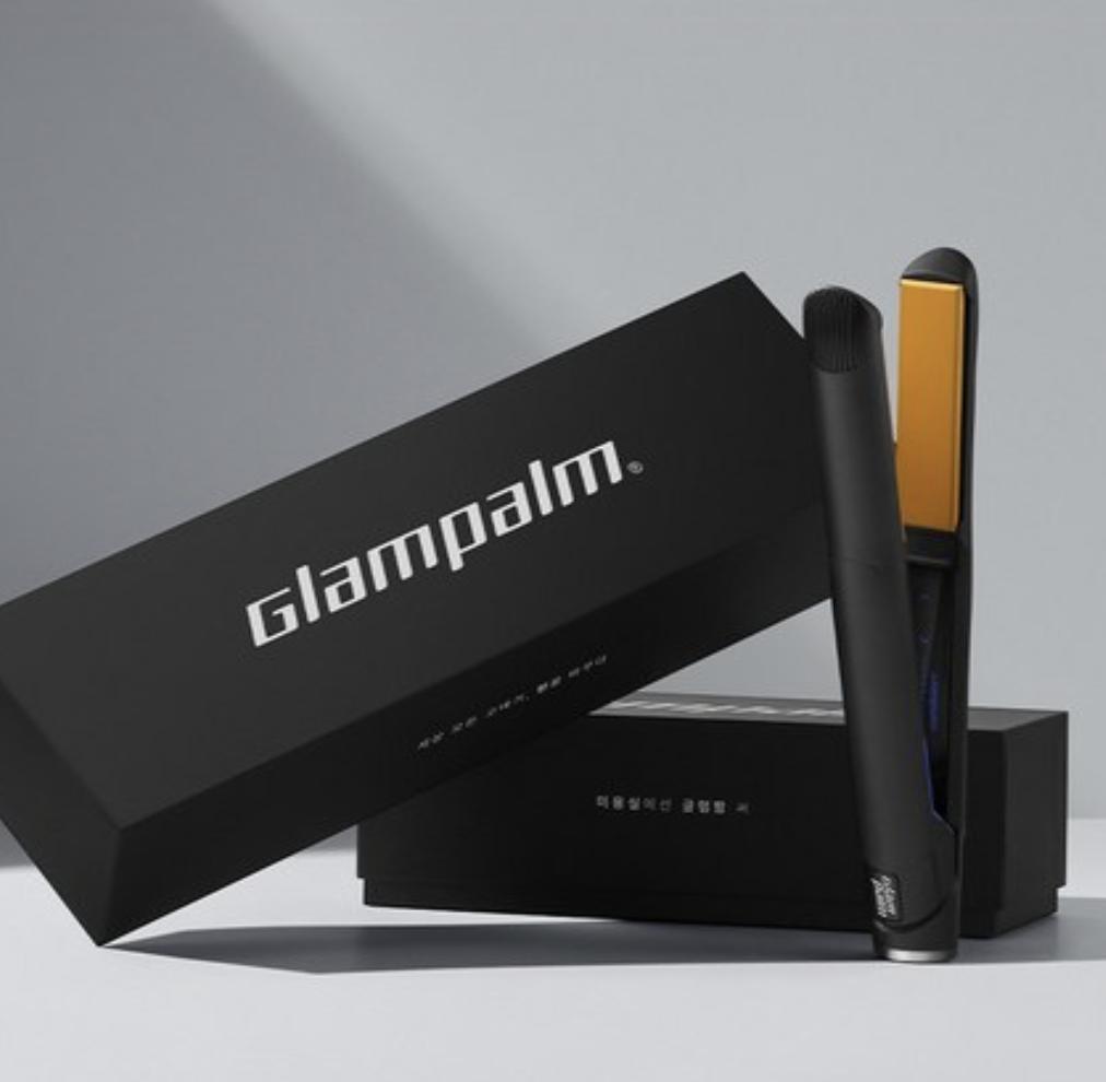 GLAMPALM Classic Flat Hair Straightener Medium with Cap GP201-T1.0 Smooth Styling Frizz Control 1 Unit Ceramic Styling Iron Professional Styler
