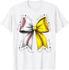 Baseball Softball Bow, Coquette Baseball Mom Mama Mother Day T-Shirt