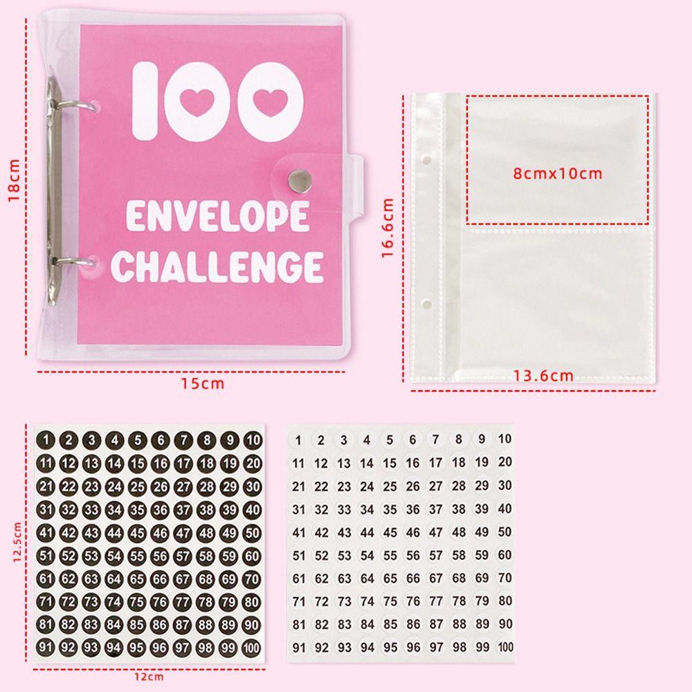 

Водонепроницаемые 100 конвертов Экономия Вызов Экономия Денег Вызов Экономии Любители Папок 02