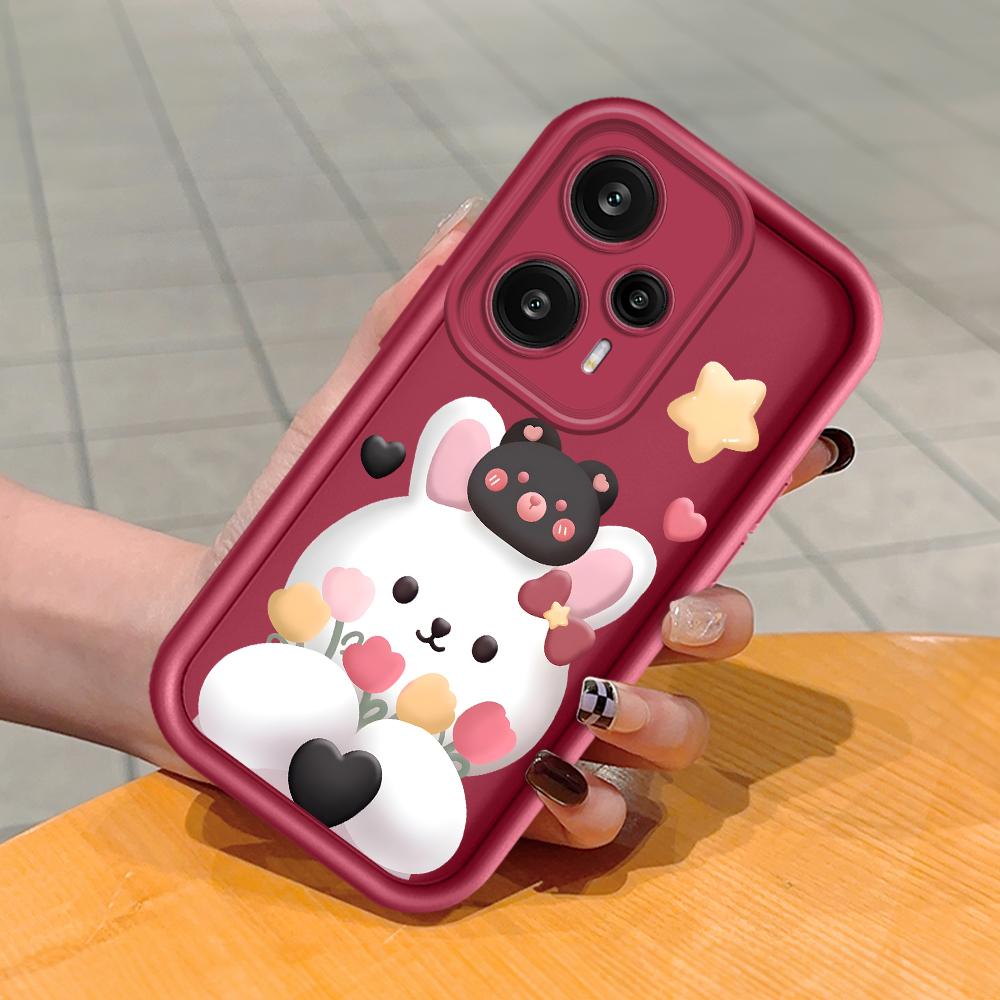 Soft Silicone Square Ladder Printing Pattern Phone Casing Full Cover Camera Shockproof Protection Rubber Case for Xiaomi Redmi