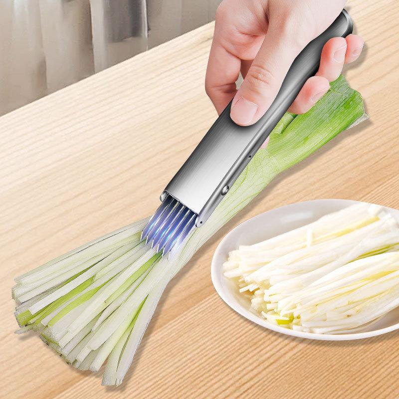 Shred Silk The Knife,Green Onion Slicer Shredder,Kitchen Veggie Cutter,Stainless Steel Onion Slicer Knife,Vegetable Chopper