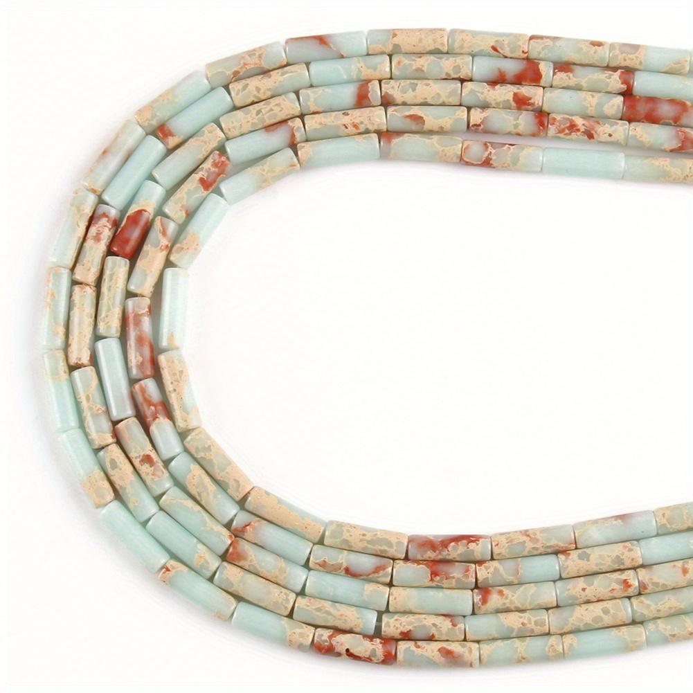 1pcs Natural Stone Tube Bead Sediment Jaspers Loose Cylinder Beads for Jewelry Making DIY Chakra Bracelet Accessories 15" 13x4mm