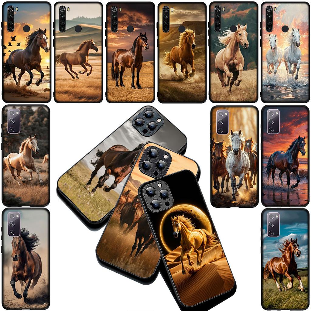 Running Wild And Free Horse Cover for Apple iPhone 16 14 15 Plus 11 Pro Max 16E ProMax + 15Plus 16+ 14+ Coque Phone Case