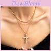 Cross Pendant Necklace For Women With Geometric Design And Multilayer Style