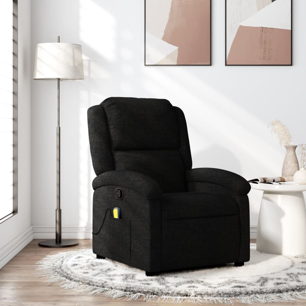 Massage Relax Chair Black Fabric