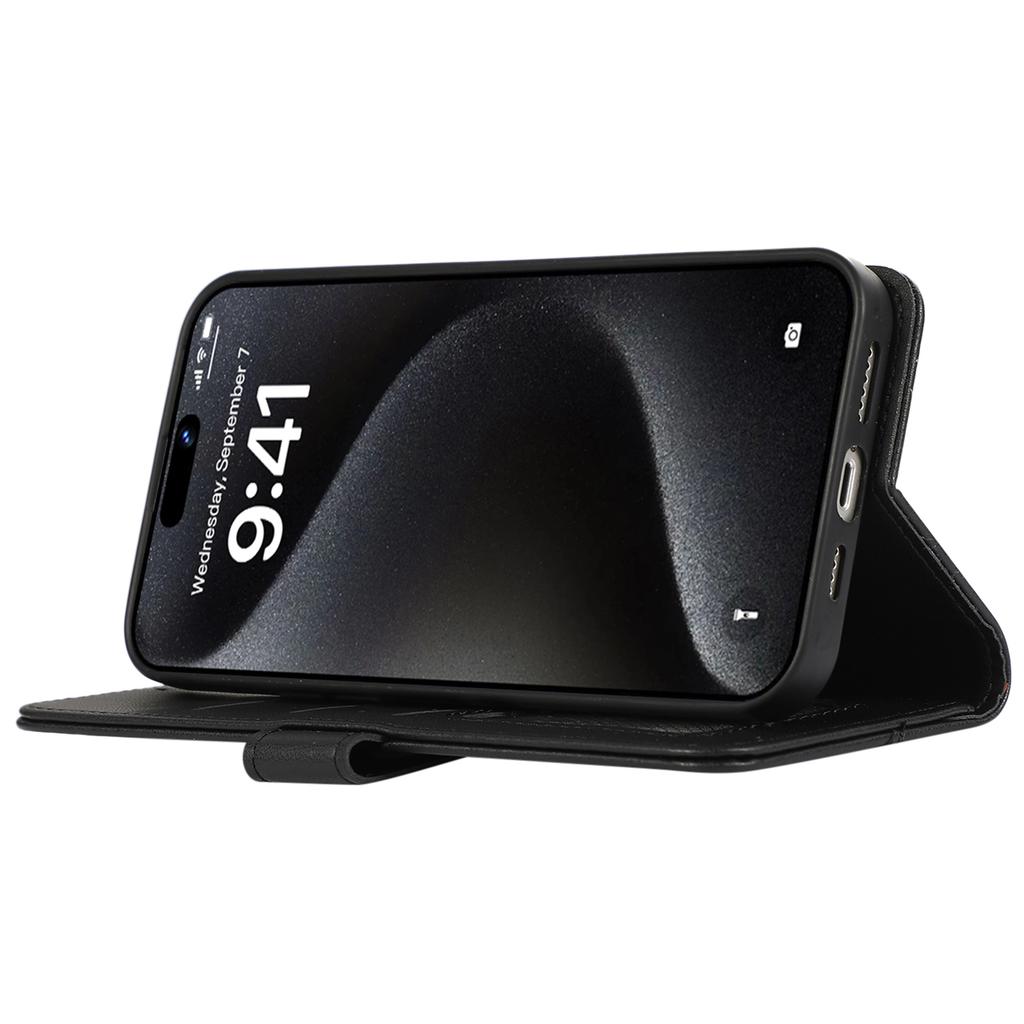 For iPhone 16 Case RFID Blocking Card Slots Leather Stand Phone Cover